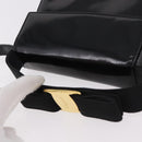 Salvatore Ferragamo Vala Shoulder Bag Patent leather 2way Black Gold Auth 185471-6