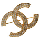 CHANEL COCO Mark Brooch metal Gold Tone CC Auth 185473V-1