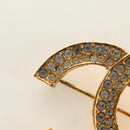 CHANEL COCO Mark Brooch metal Gold Tone CC Auth 185473V-3