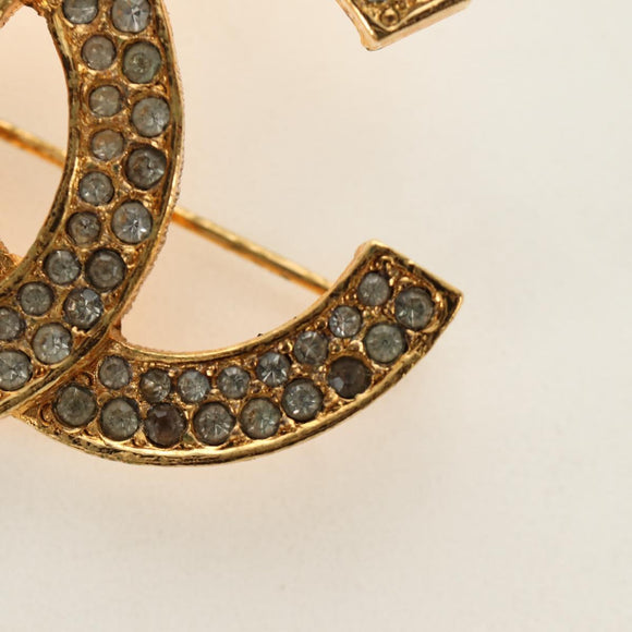 CHANEL COCO Mark Brooch metal Gold Tone CC Auth 185473V