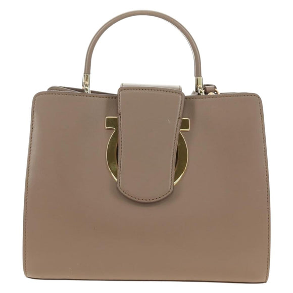 Salvatore Ferragamo Gancini Hand Bag Leather 2way Auth 185475V