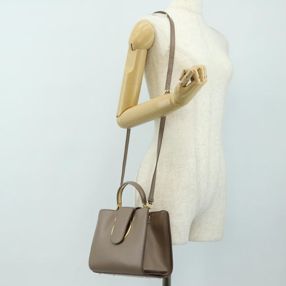 Salvatore Ferragamo Gancini Hand Bag Leather 2way Auth 185475V