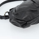 PRADA Shoulder Bag Leather Black Silver Auth 185477SAV-13
