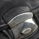 PRADA Shoulder Bag Leather Black Silver Auth 185477SAV-15