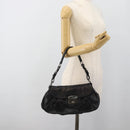 PRADA Shoulder Bag Leather Black Silver Auth 185477SAV-23