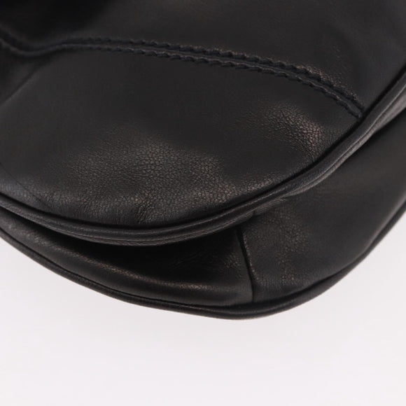 PRADA Shoulder Bag Leather Black Silver Auth 185478SAM