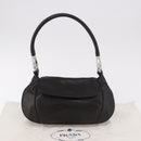 PRADA Shoulder Bag Leather Black Silver Auth 185478SAM-25