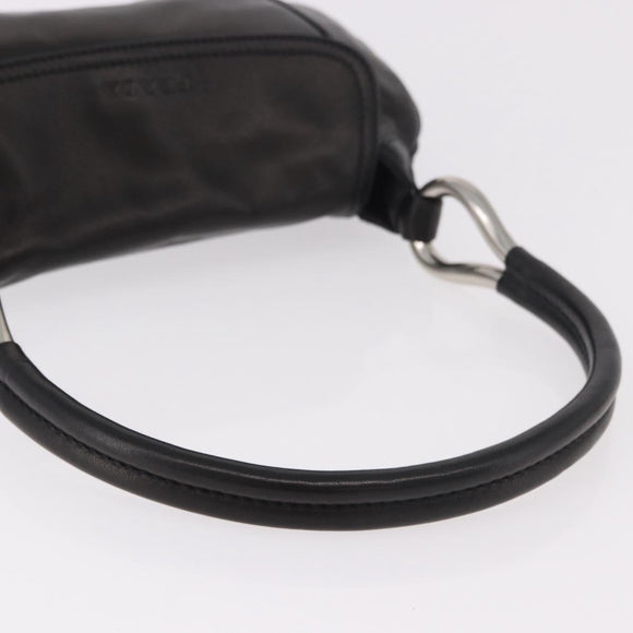 PRADA Shoulder Bag Leather Black Silver Auth 185478SAM