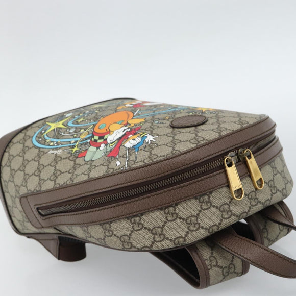 GUCCI GUCCI x Disney GG Supreme Backpack PVC Beige 552884 Auth 185480M