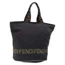 FENDI Hand Bag Canvas Black Auth 185481-1