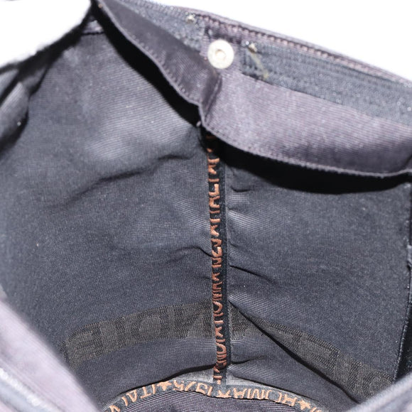FENDI Hand Bag Canvas Black Auth 185481