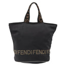 FENDI Hand Bag Canvas Black Auth 185481-2