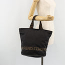 FENDI Hand Bag Canvas Black Auth 185481-22
