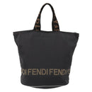 FENDI Hand Bag Canvas Black Auth 185481-3