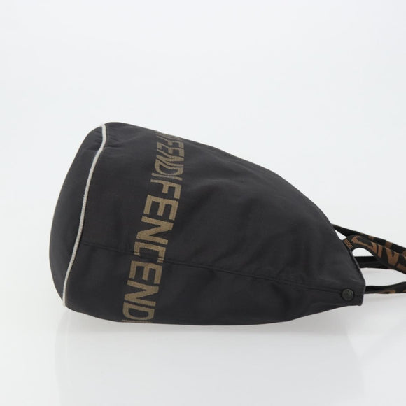 FENDI Hand Bag Canvas Black Auth 185481