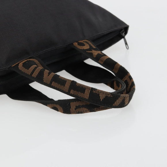 FENDI Hand Bag Canvas Black Auth 185481