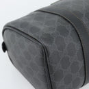 GUCCI GG Supreme Web Sherry Line Boston Bag PVC Black Gold 40 02 006 Auth 185482-11