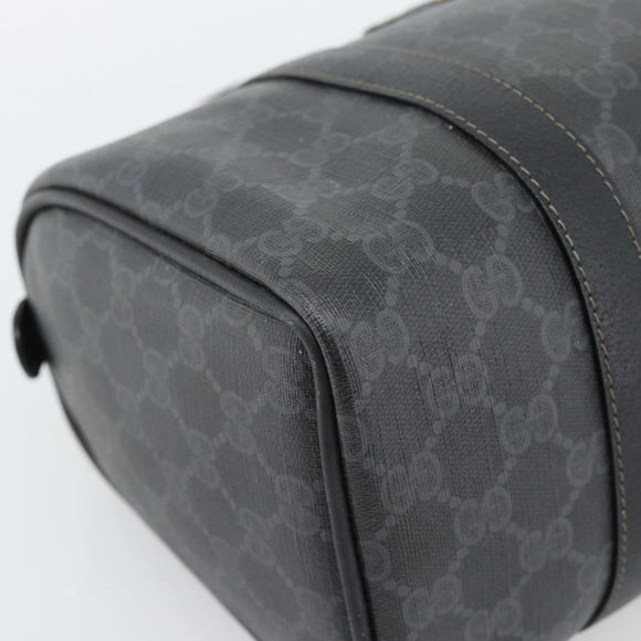GUCCI GG Supreme Web Sherry Line Boston Bag PVC Black Gold 40 02 006 Auth 185482