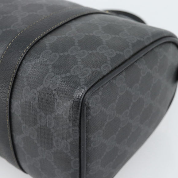 GUCCI GG Supreme Web Sherry Line Boston Bag PVC Black Gold 40 02 006 Auth 185482