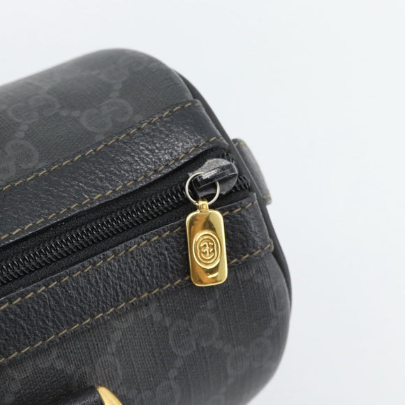 GUCCI GG Supreme Web Sherry Line Boston Bag PVC Black Gold 40 02 006 Auth 185482