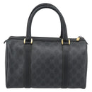 GUCCI GG Supreme Web Sherry Line Boston Bag PVC Black Gold 40 02 006 Auth 185482-3