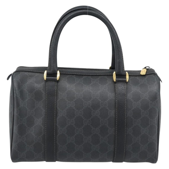 GUCCI GG Supreme Web Sherry Line Boston Bag PVC Black Gold 40 02 006 Auth 185482