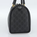 GUCCI GG Supreme Web Sherry Line Boston Bag PVC Black Gold 40 02 006 Auth 185482-4