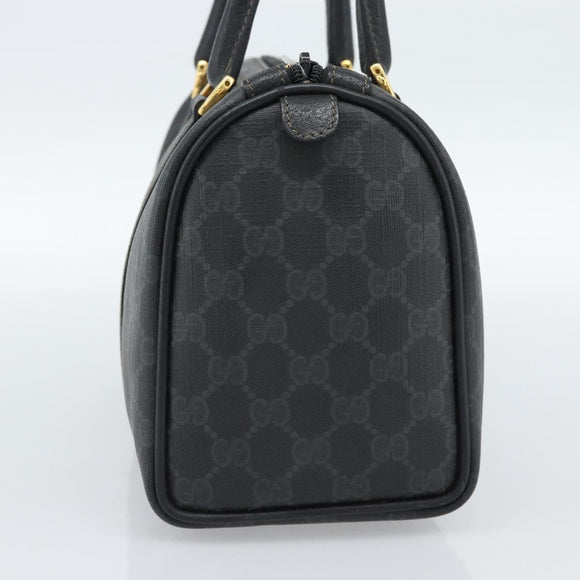 GUCCI GG Supreme Web Sherry Line Boston Bag PVC Black Gold 40 02 006 Auth 185482