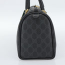 GUCCI GG Supreme Web Sherry Line Boston Bag PVC Black Gold 40 02 006 Auth 185482-5