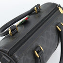 GUCCI GG Supreme Web Sherry Line Boston Bag PVC Black Gold 40 02 006 Auth 185482-6