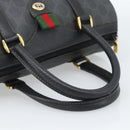 GUCCI GG Supreme Web Sherry Line Boston Bag PVC Black Gold 40 02 006 Auth 185482-7