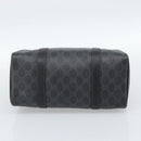 GUCCI GG Supreme Web Sherry Line Boston Bag PVC Black Gold 40 02 006 Auth 185482-9