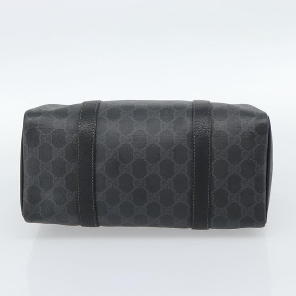 GUCCI GG Supreme Web Sherry Line Boston Bag PVC Black Gold 40 02 006 Auth 185482