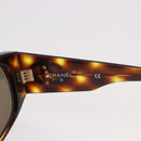 CHANEL COCO Mark Sunglasses Plastic Brown Gold CC Auth 185486-10