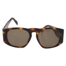 CHANEL COCO Mark Sunglasses Plastic Brown Gold CC Auth 185486-2