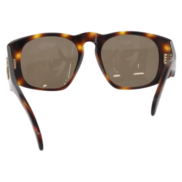 CHANEL COCO Mark Sunglasses Plastic Brown Gold CC Auth 185486