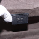 FENDI Chain Canai Shoulder Bag Leather Beige Silver Auth 185488-16