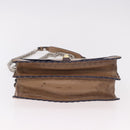 FENDI Chain Canai Shoulder Bag Leather Beige Silver Auth 185488-9