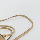 PRADA Hand Bag Leather 2way Beige Gold Auth 185490-15