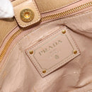 PRADA Hand Bag Leather 2way Beige Gold Auth 185490-21