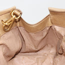 PRADA Hand Bag Leather 2way Beige Gold Auth 185490-23