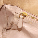PRADA Hand Bag Leather 2way Beige Gold Auth 185490-24