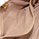 PRADA Hand Bag Leather 2way Beige Gold Auth 185490-25