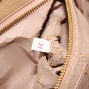 PRADA Hand Bag Leather 2way Beige Gold Auth 185490-10