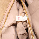 PRADA Hand Bag Leather 2way Beige Gold Auth 185490-11