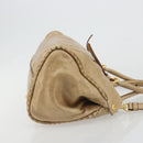PRADA Hand Bag Leather 2way Beige Gold Auth 185490-3