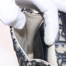Christian Dior Trotter Canvas Saddle Chain Phone Holder Navy Gold Auth 185492M-19