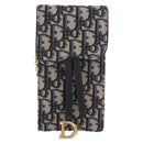 Christian Dior Trotter Canvas Saddle Chain Phone Holder Navy Gold Auth 185492M-13