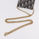 Christian Dior Trotter Canvas Saddle Chain Phone Holder Navy Gold Auth 185492M-6
