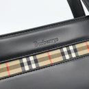 Burberrys Hand Bag Leather Black Silver Auth 185493A-10
